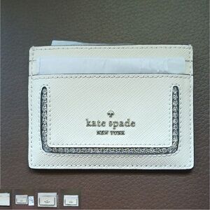 Kate Spade Cream and Silver Card Holder